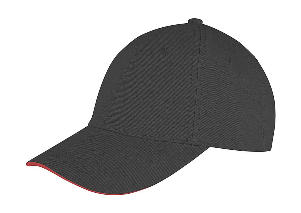 Casquette Result Headwear Memphis Low Profile Sandwich Peak noir / rouge