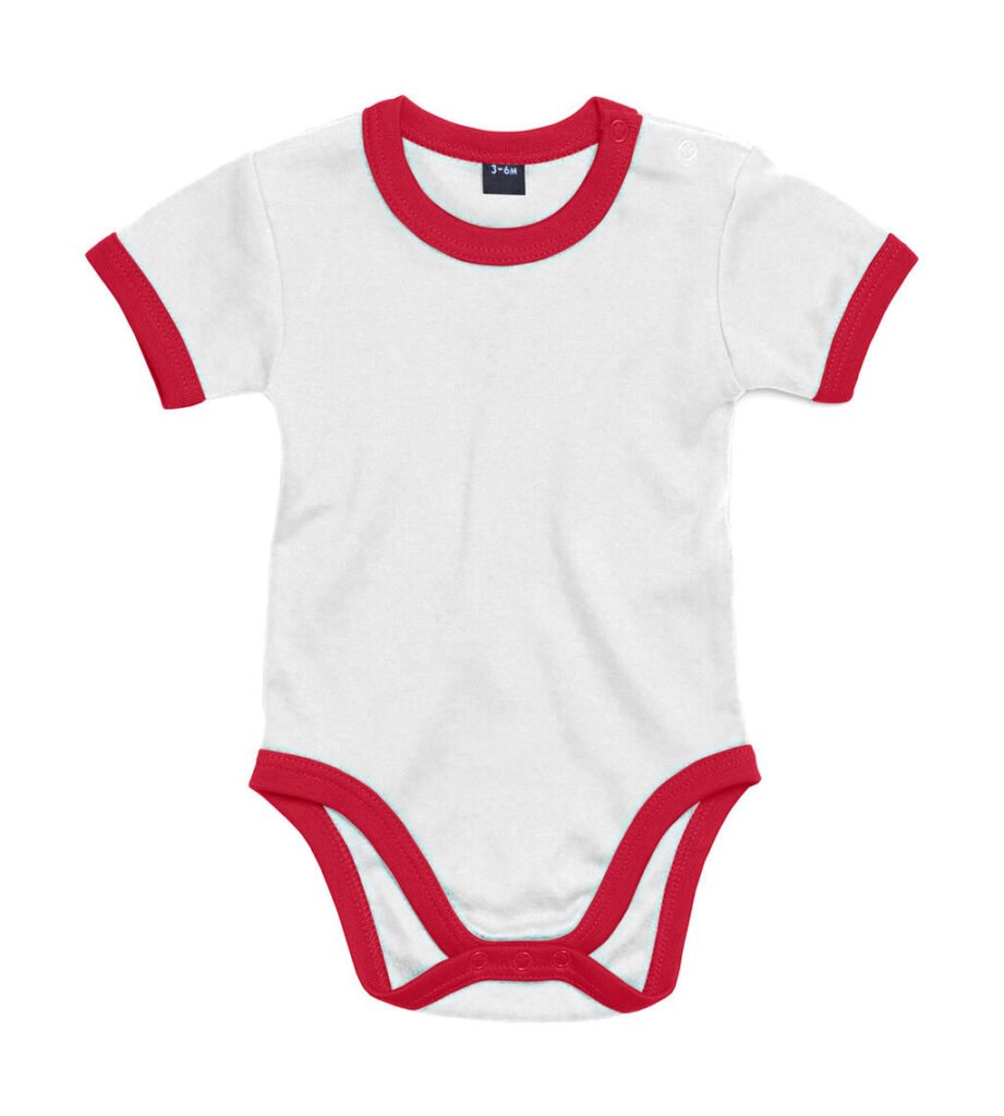 T-shirt Babybugz Ringer Bodysuit blanc / rouge