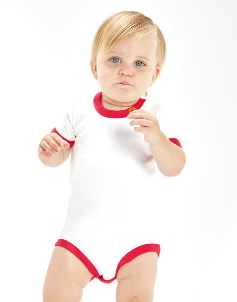 T-shirt Babybugz Ringer Bodysuit blanc / rouge