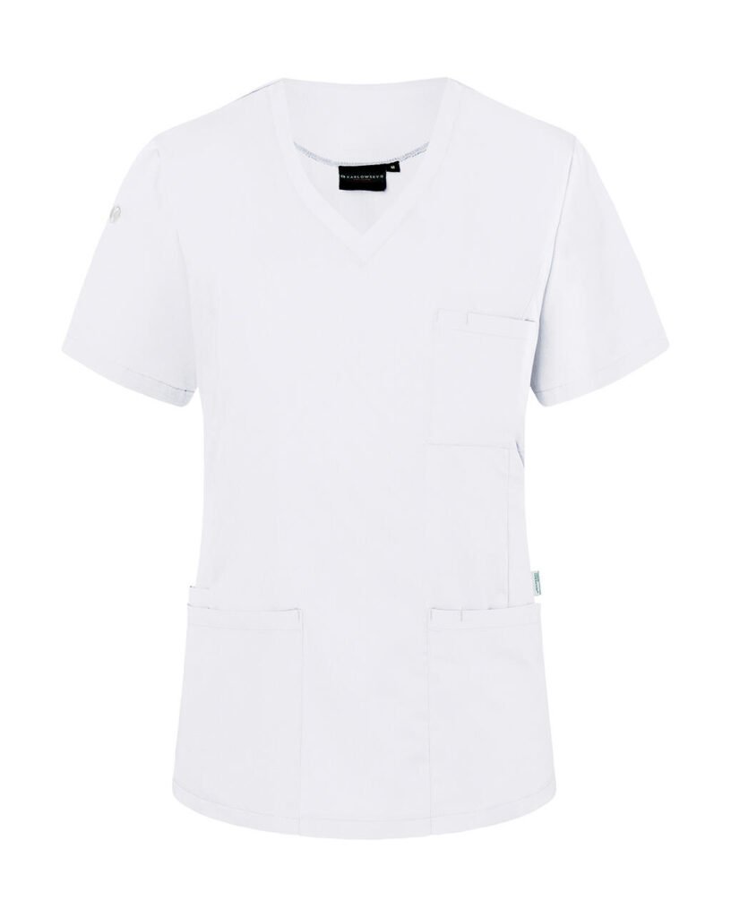 Karlowsky Ladies' Slip-on Tunic Essential Short Sl. blanc