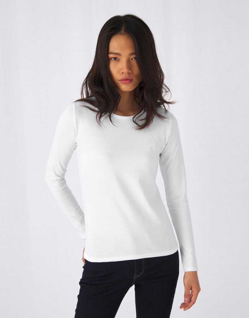 T-shirt manches longues B&C E190 LSL blanc