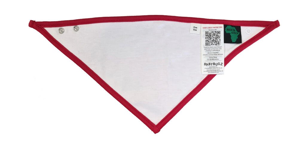 Babybugz Bandana Bib blanc / rouge