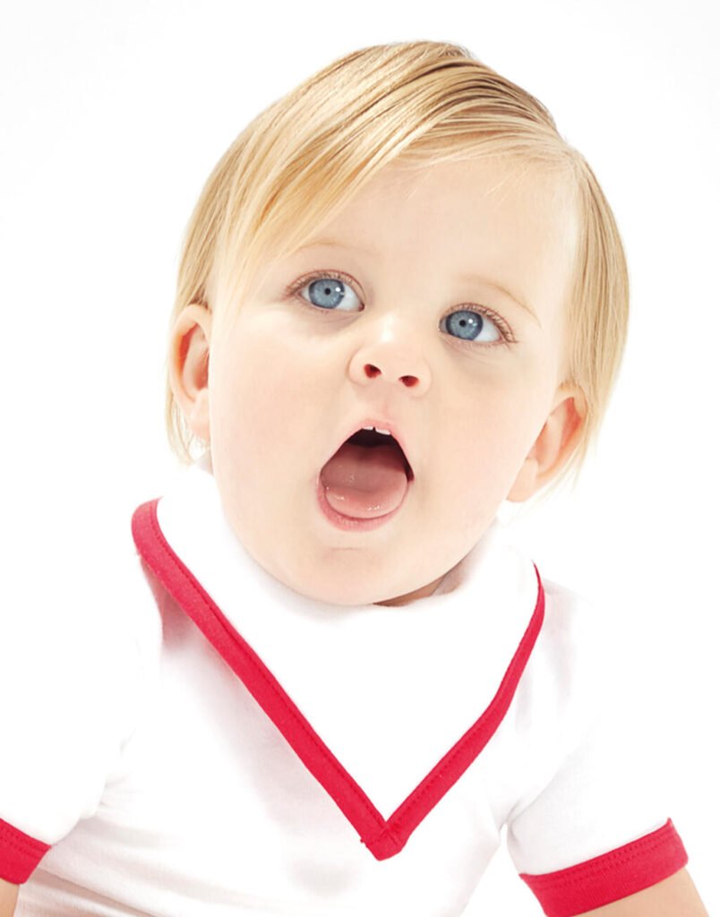 Babybugz Bandana Bib blanc / rouge