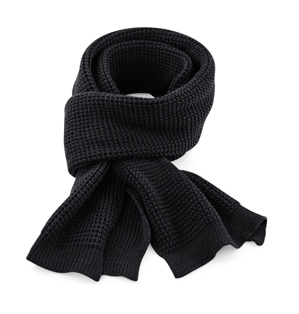 Casquette Beechfield Classic Waffle Knit Scarf noir
