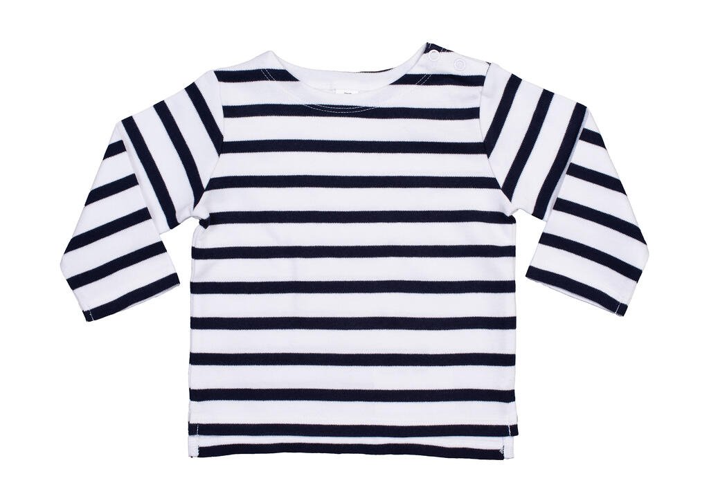 T-shirt manches longues Babybugz Breton Top blanc / marine