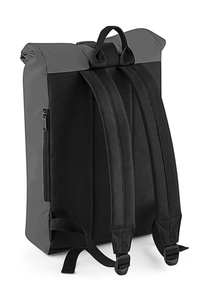 Vêtement haute visibilité Bagbase Reflective Roll-Top Backpack black reflective