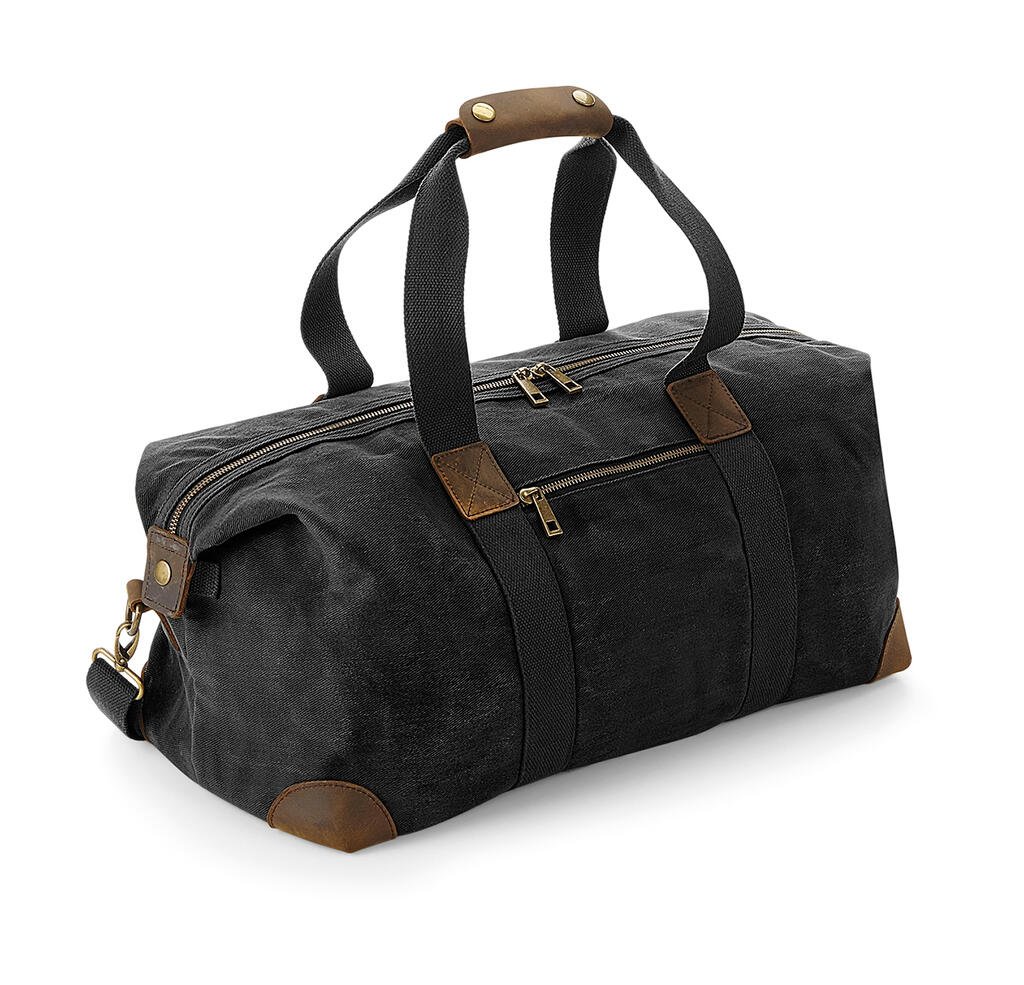 Sac de sport Quadra Heritage Waxed Canvas Holdall noir