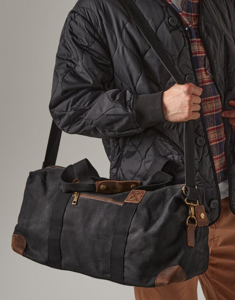 Sac de sport Quadra Heritage Waxed Canvas Holdall noir