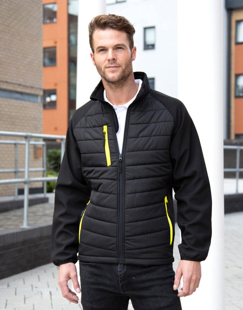 Veste Result Recycled Compass Padded Softshell noir / jaune