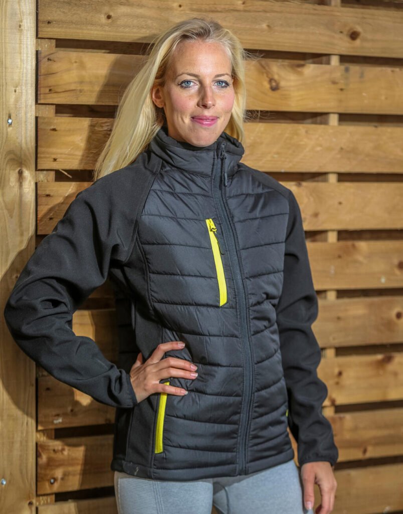 Veste Result Recycled Compass Padded Softshell noir / jaune