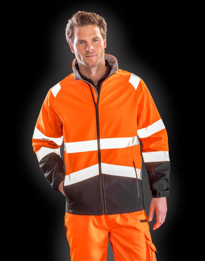 Veste Result Safe-Guard Printable Safety Softshell orange fluo / noir