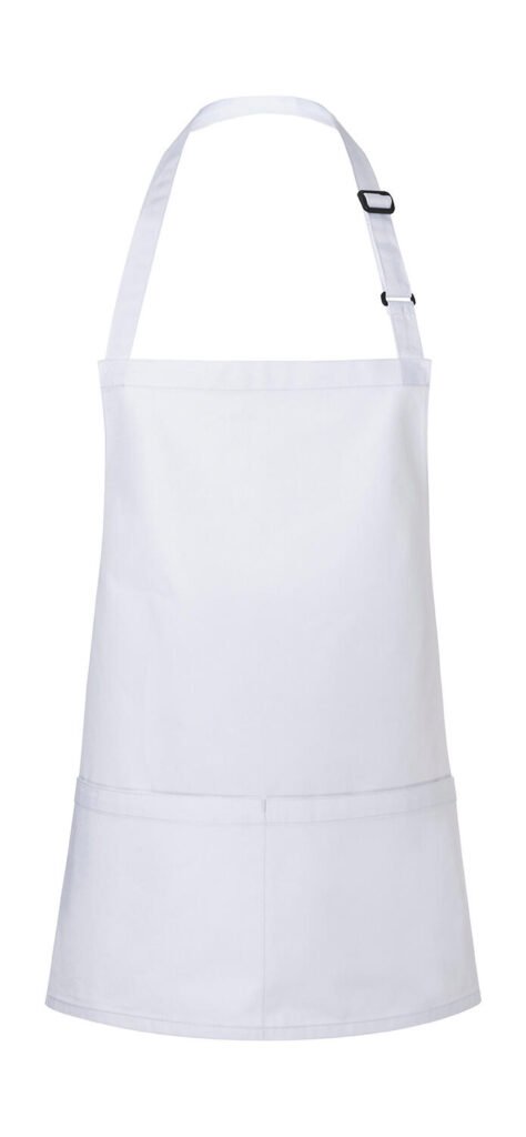 Karlowsky Short Bib Apron Basic Buckle Pocket blanc