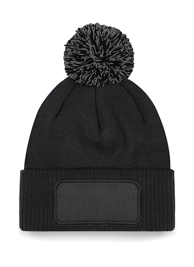 Bonnet Beechfield Snowstar® Patch noir / graphite grey