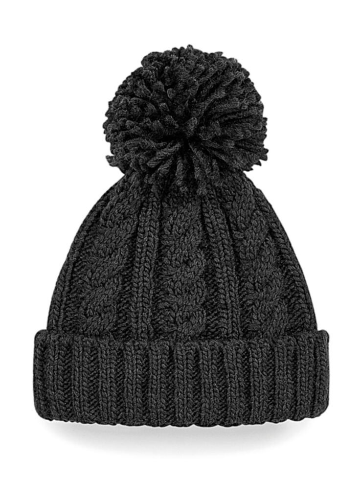 Bonnet Beechfield Cable Knit Melange noir