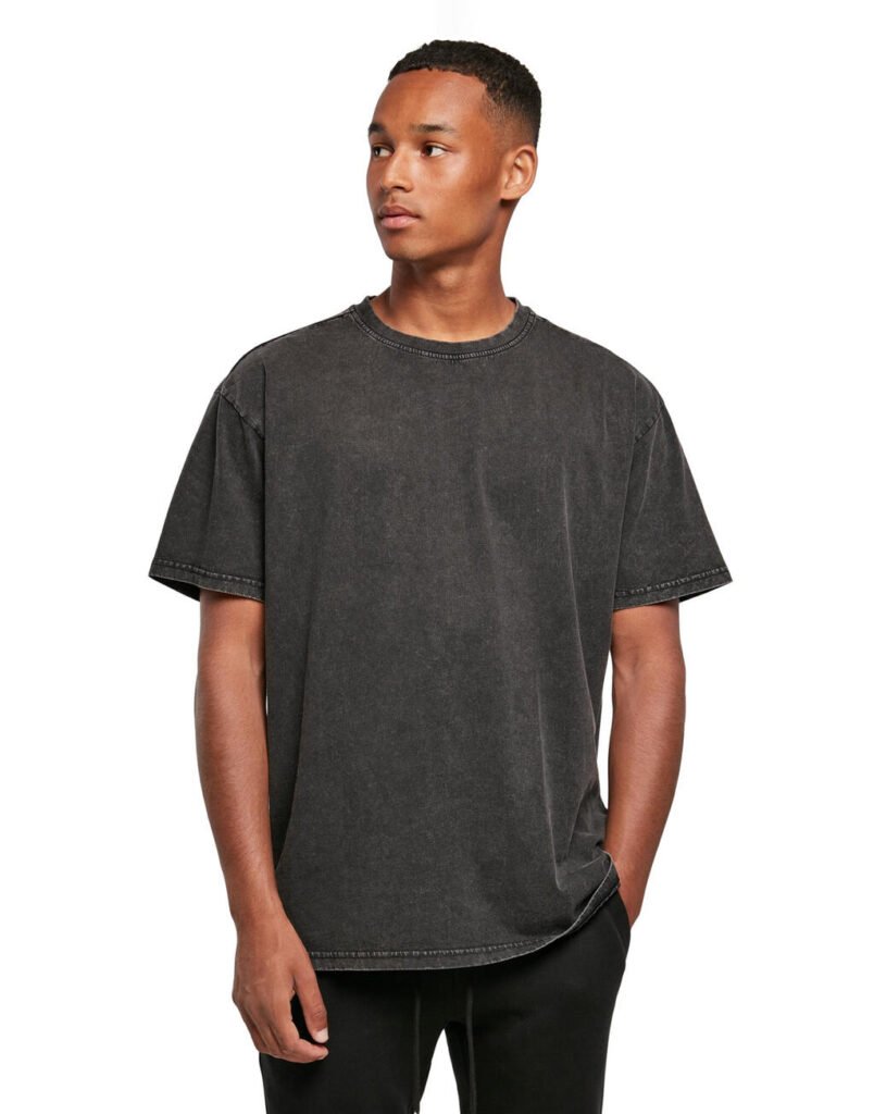 T-shirt Build Your Brand Acid Washed Heavy Oversize noir
