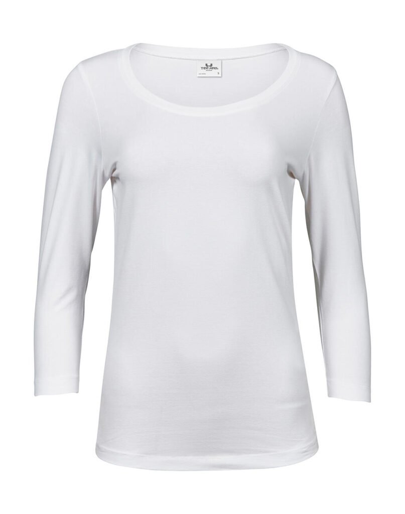 T-shirt Tee Jays 3 Sleeve Stretch blanc