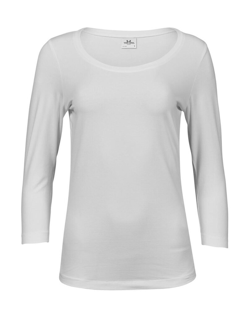 T-shirt Tee Jays 3 Sleeve Stretch blanc