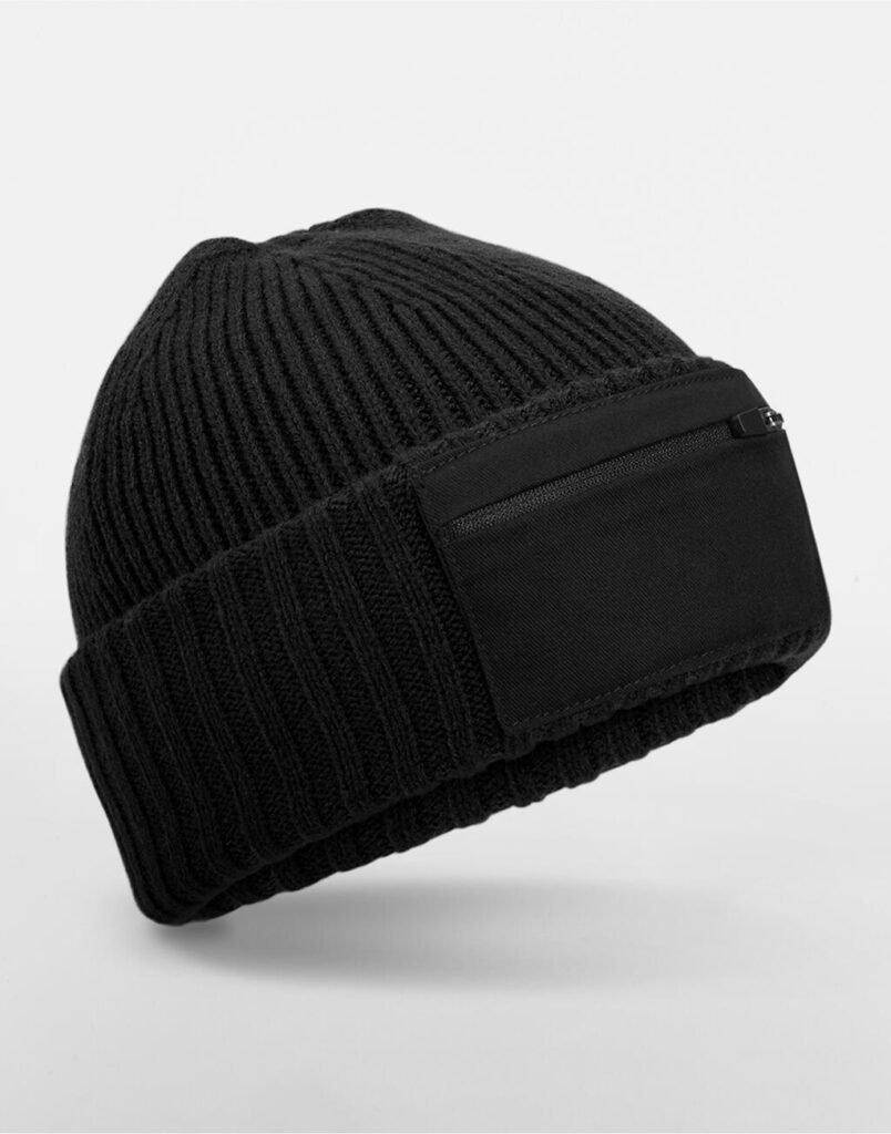 Casquette Beechfield Zip Patch noir