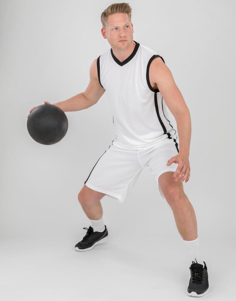 Spiro Quick Dry Basketball Top blanc / noir