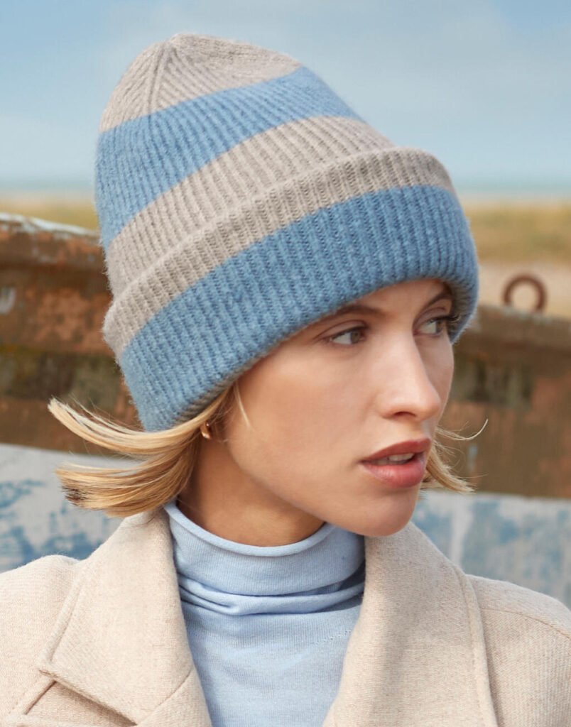 Casquette Beechfield Colour Block natural stone / dusty blue