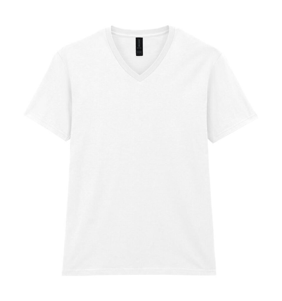 T-shirt Gildan Softstyle V-Neck blanc