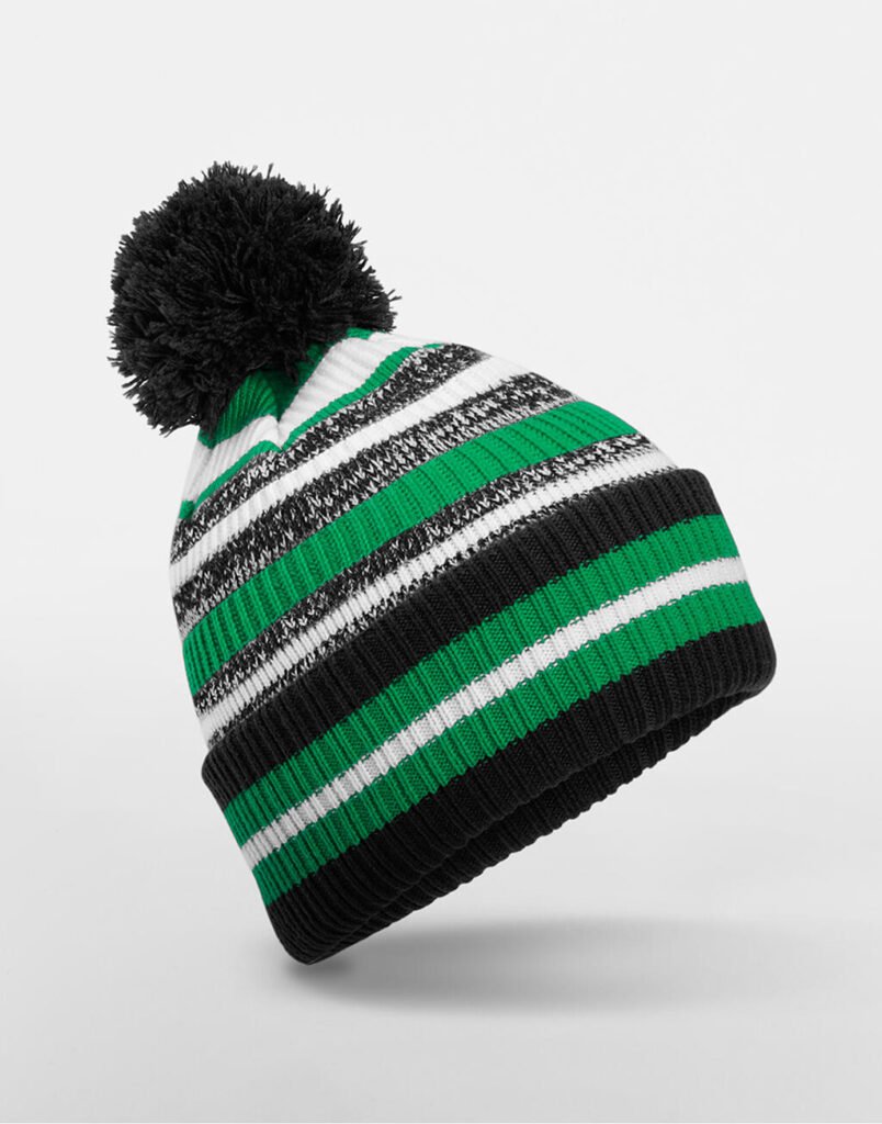 Bonnet Beechfield Multi-Sport Fan noir / vert prairie / blanc