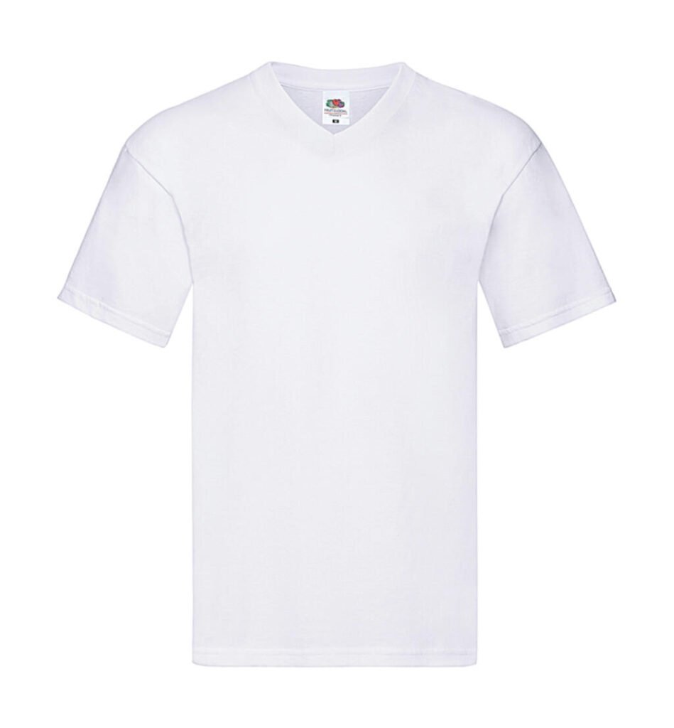 T-shirt Fruit of the Loom Original V-Neck T blanc