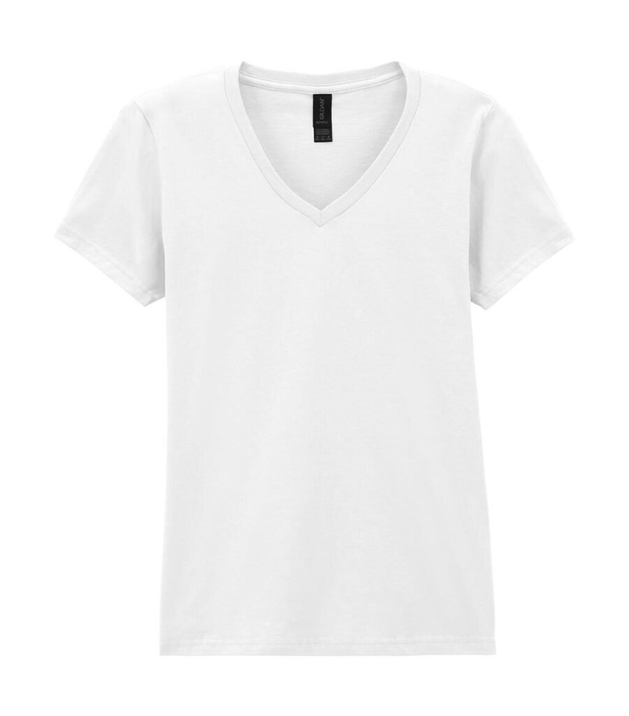 T-shirt Gildan Softstyle V-Neck blanc