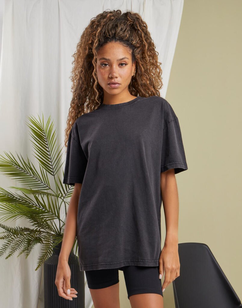 T-shirt Build Your Brand Oversized Acid Wash noir