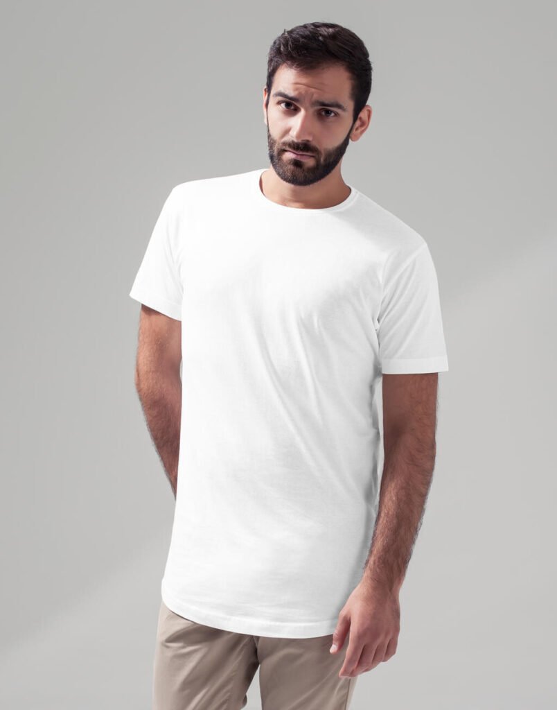 T-shirt Build Your Brand Shaped Long blanc