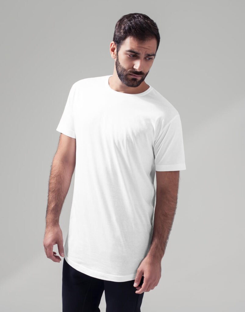 T-shirt Build Your Brand Shaped Long blanc