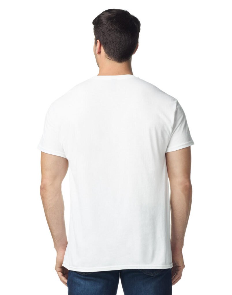 Chemise manches courtes Gildan Light Cotton No Label blanc