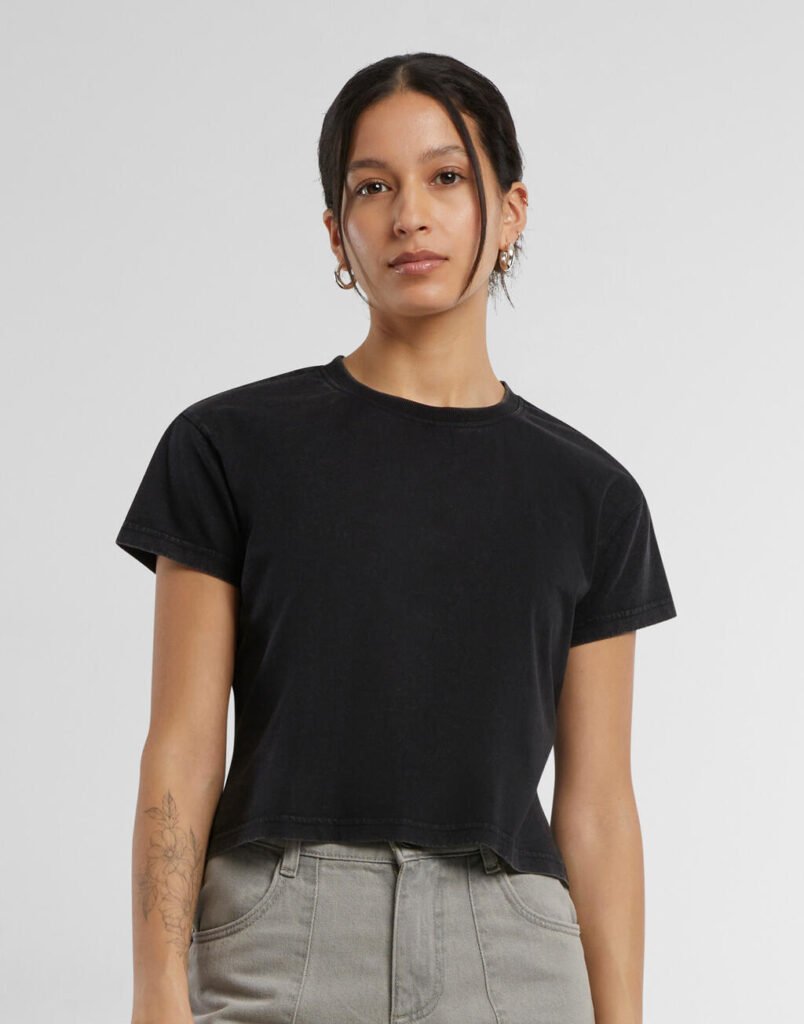 T-shirt Build Your Brand Vintage Cropped noir