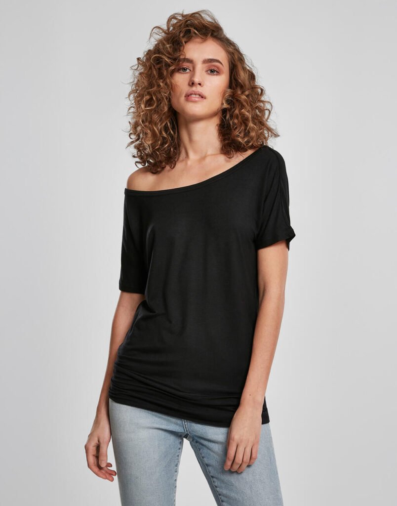 T-shirt Build Your Brand Viscose noir