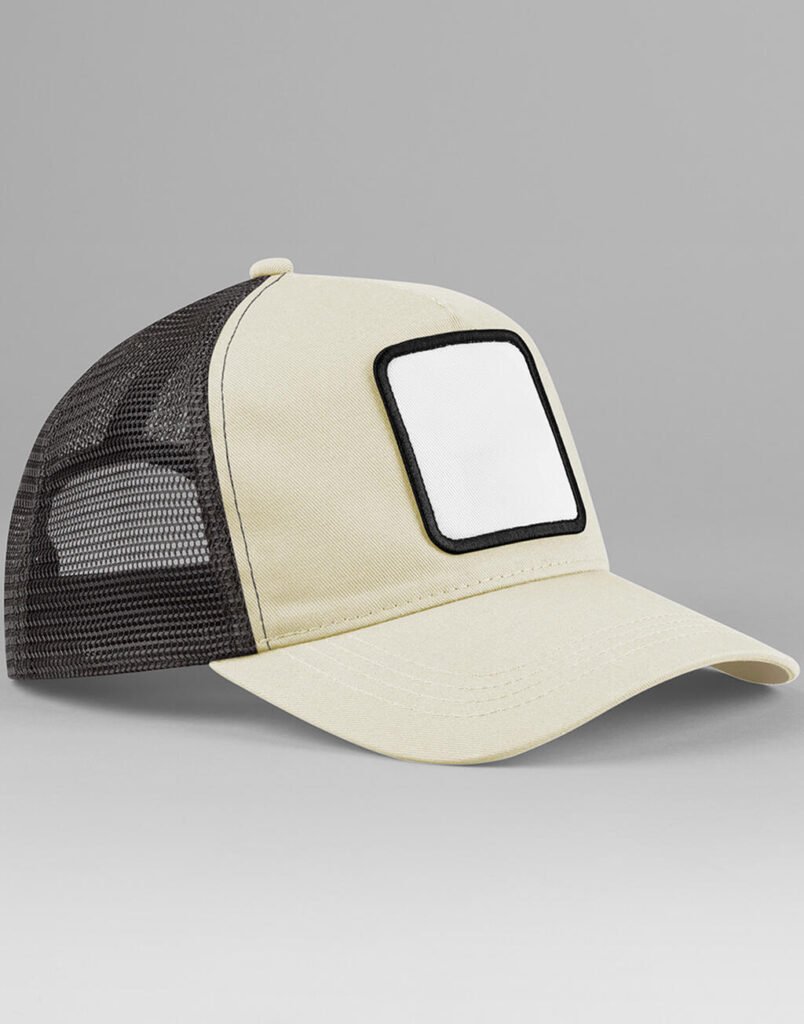 Casquette Beechfield Appliqué Patch 5 Panel Trucker pierre / shadow grey