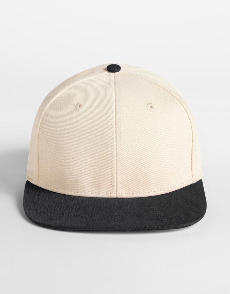 Casquette Beechfield Contrast Flat Peak 6 Panel naturel / noir