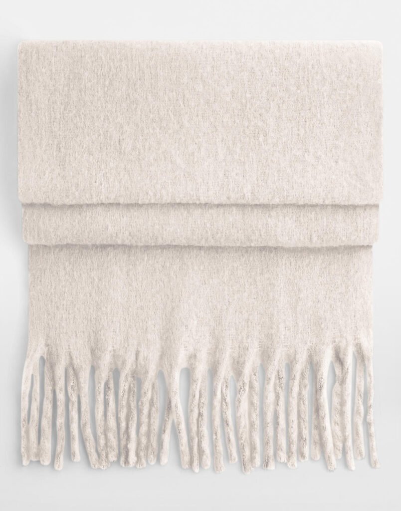Beechfield Fluffy Scarf natural stone