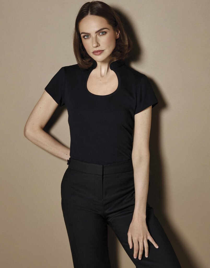 Chemise Kustom Kit Regular Fit Keyhole Neck Top noir