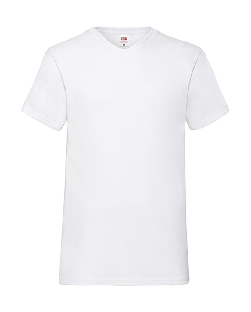 T-shirt Fruit of the Loom Valueweight V-neck blanc
