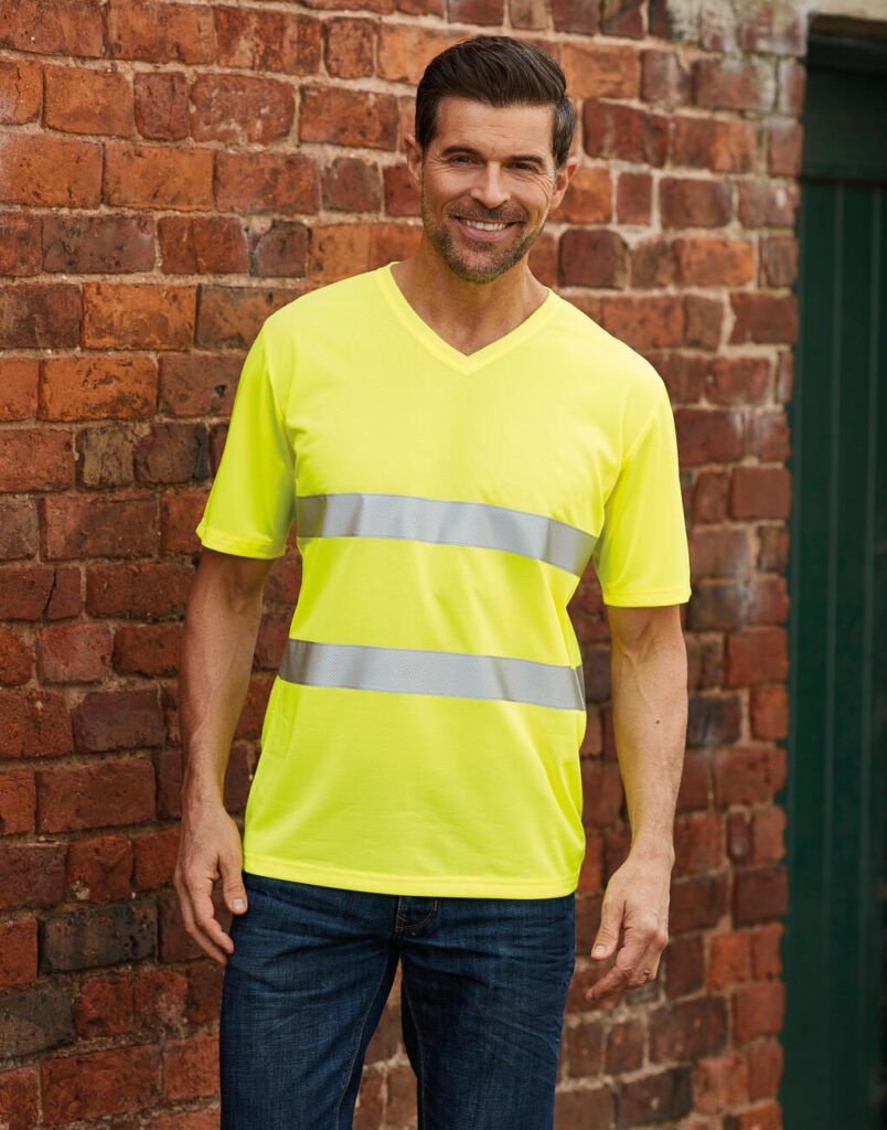 Vêtement haute visibilité Yoko Fluo Super Light V-Neck jaune fluo