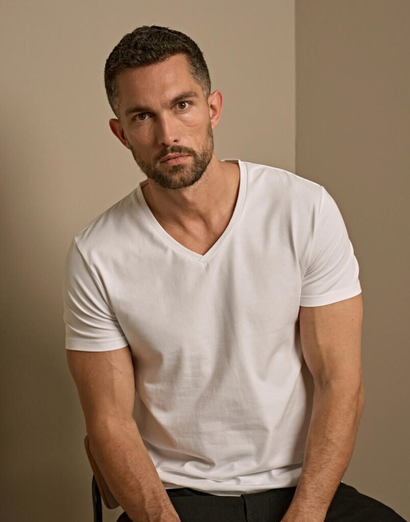 T-shirt Tee Jays Stretch V-Tee blanc