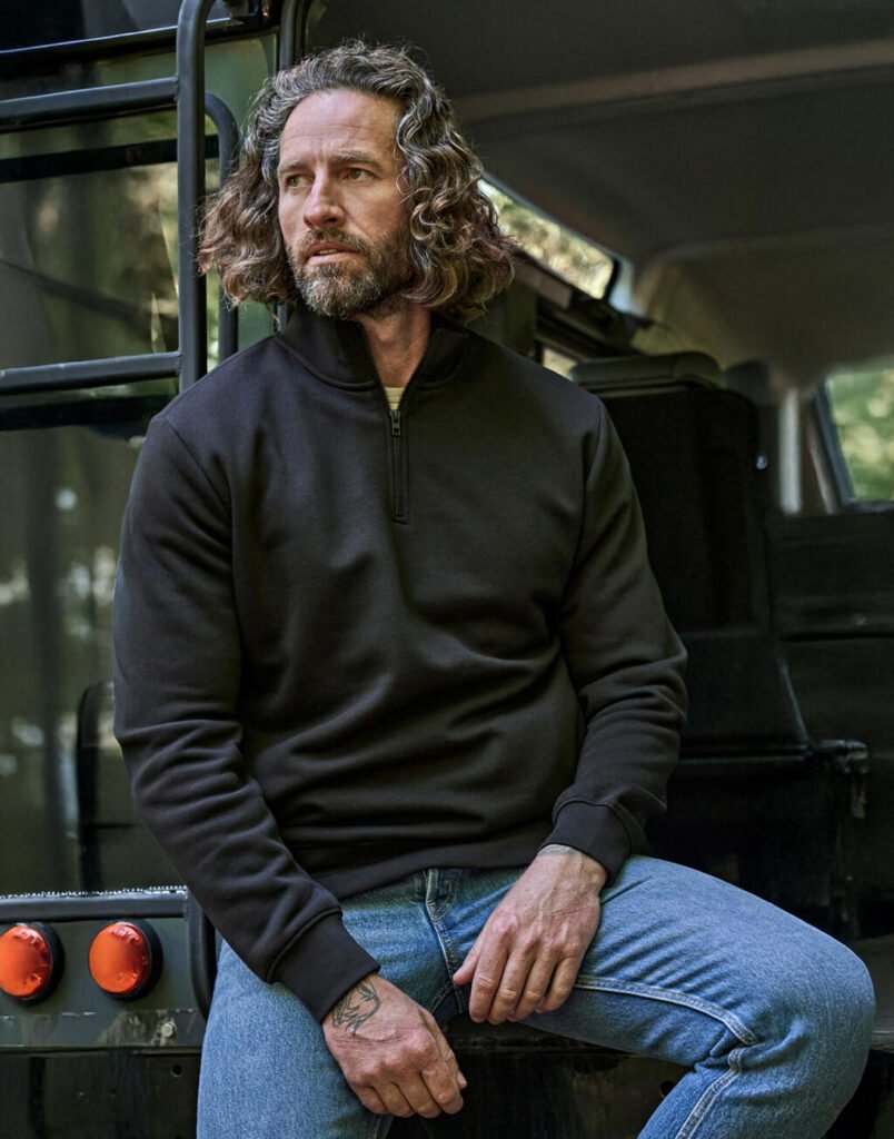 Sweat zippé Tee Jays Half Zip noir