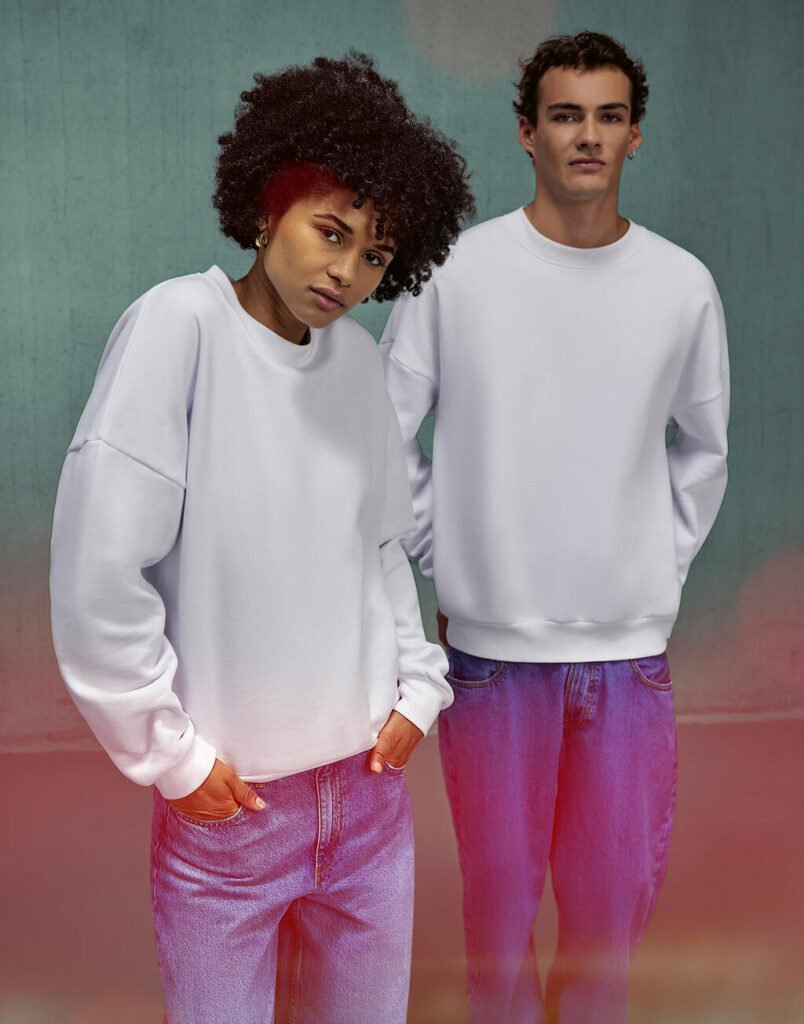 Sweat B&C Influence Crew blanc