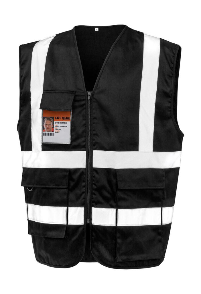 Gilet haute visibilité Result Safe-Guard Heavy Duty Polycotton Security Vest noir