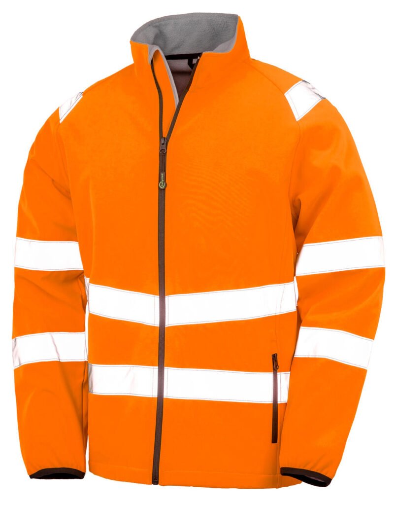 Vêtement haute visibilité Result Recycled Recycled Printable Safety Softshell orange fluo