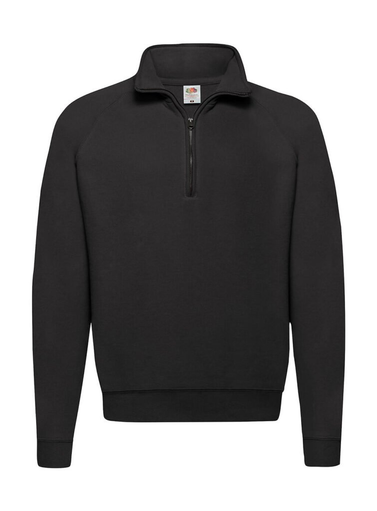 Sweat Fruit of the Loom Classic Zip Neck noir