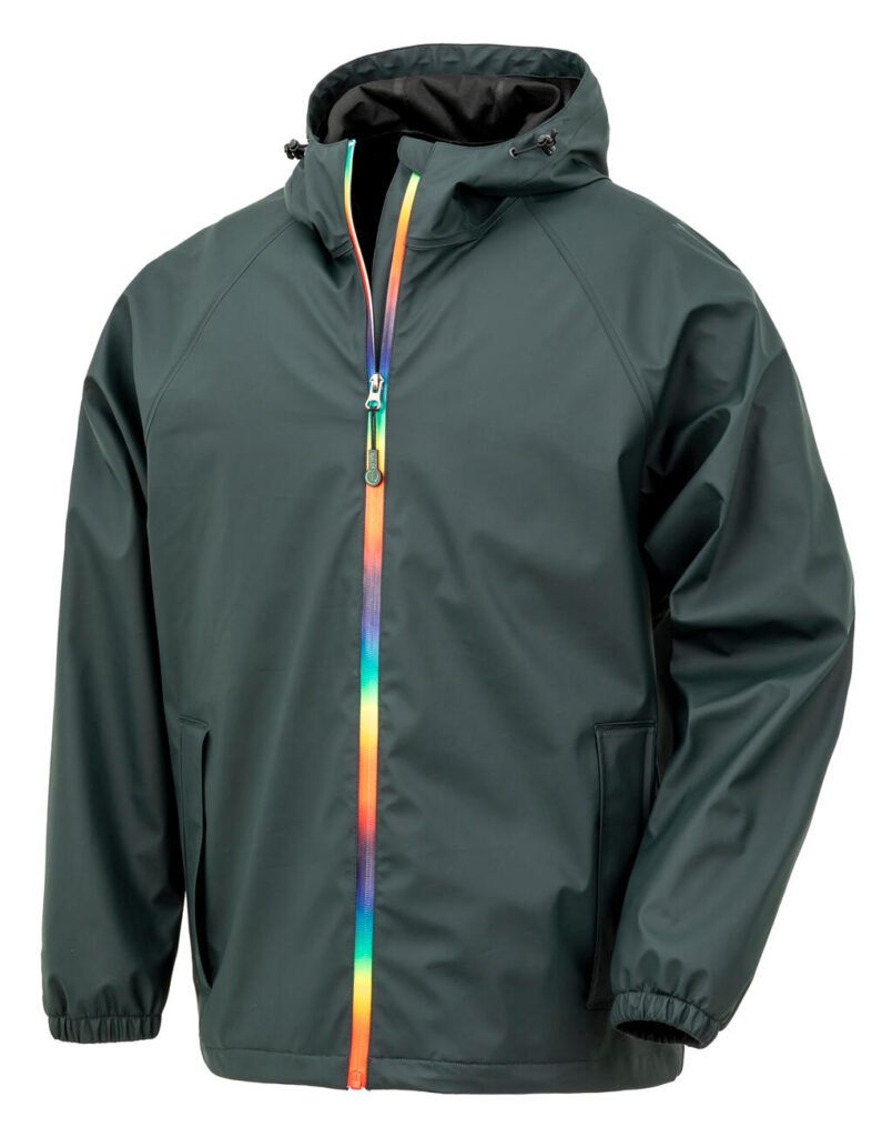 Veste imperméable Result Recycled Prism PU Waterproof Recycled Backing black olive