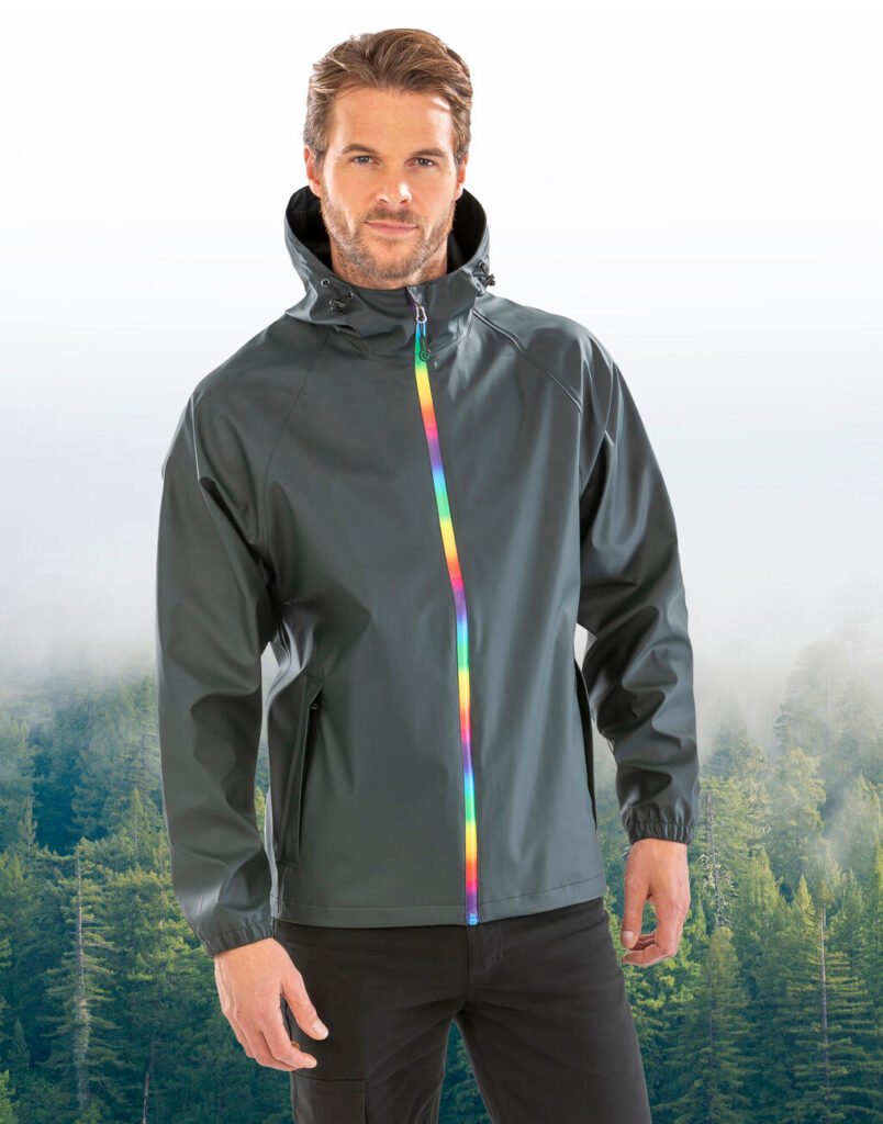 Veste imperméable Result Recycled Prism PU Waterproof Recycled Backing black olive
