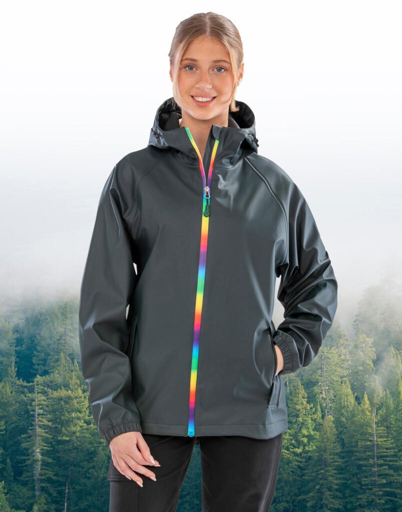 Veste imperméable Result Recycled Prism PU Waterproof Recycled Backing black olive