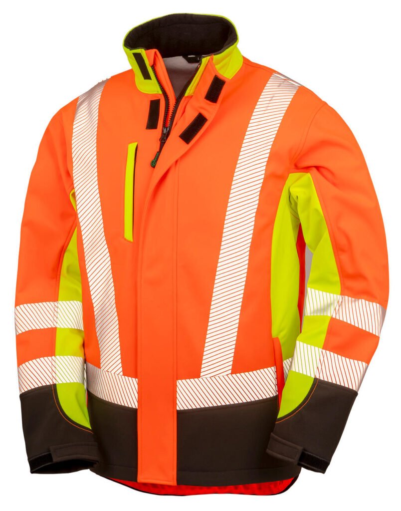 Veste Result Recycled 3-Layer Printable 3-Tone Safety Softshell jaune fluo / orange fluo / noir